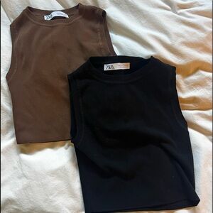 Zara cropped tanks basics